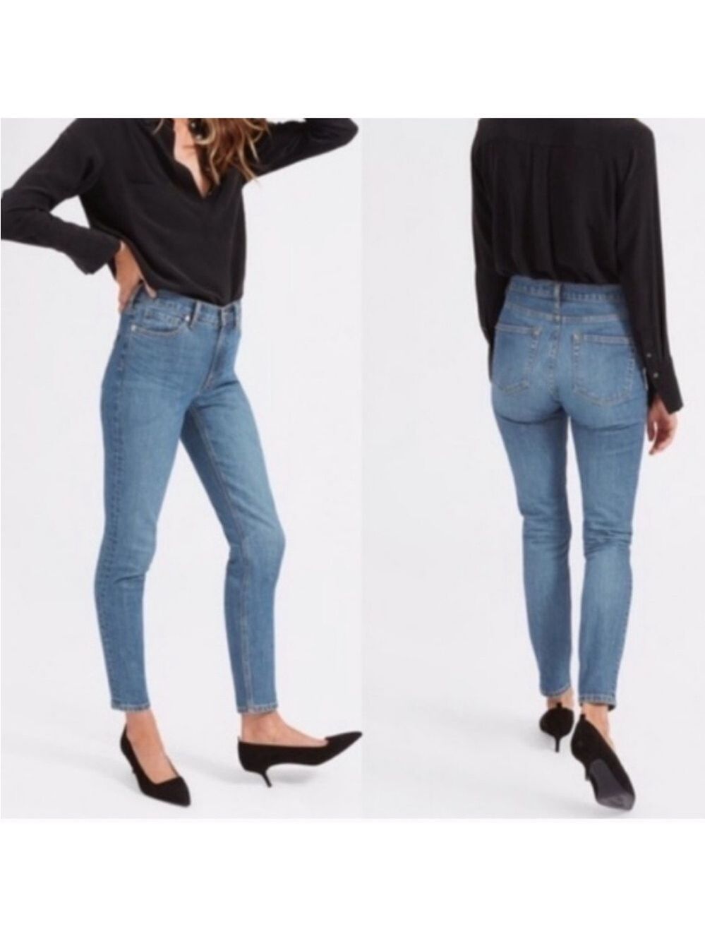 Everlane High Rise Skinny Ankle Jeans in Blue Sz 25